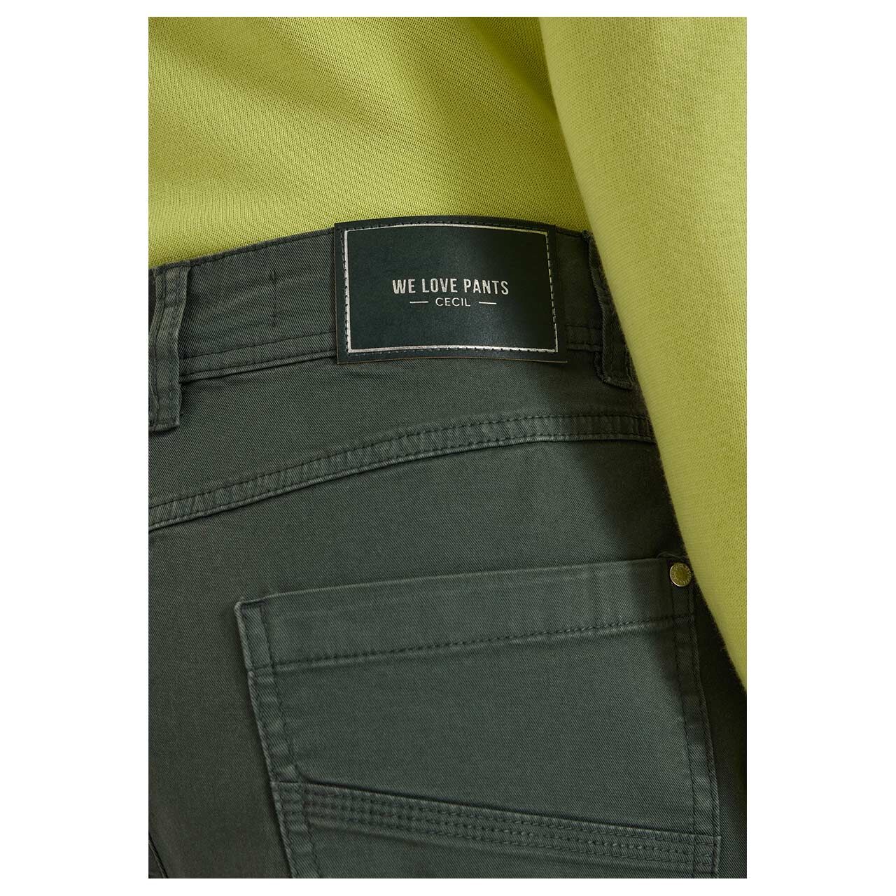 Cecil Scarlett Barrel Ankle Baumwollhose faded olive