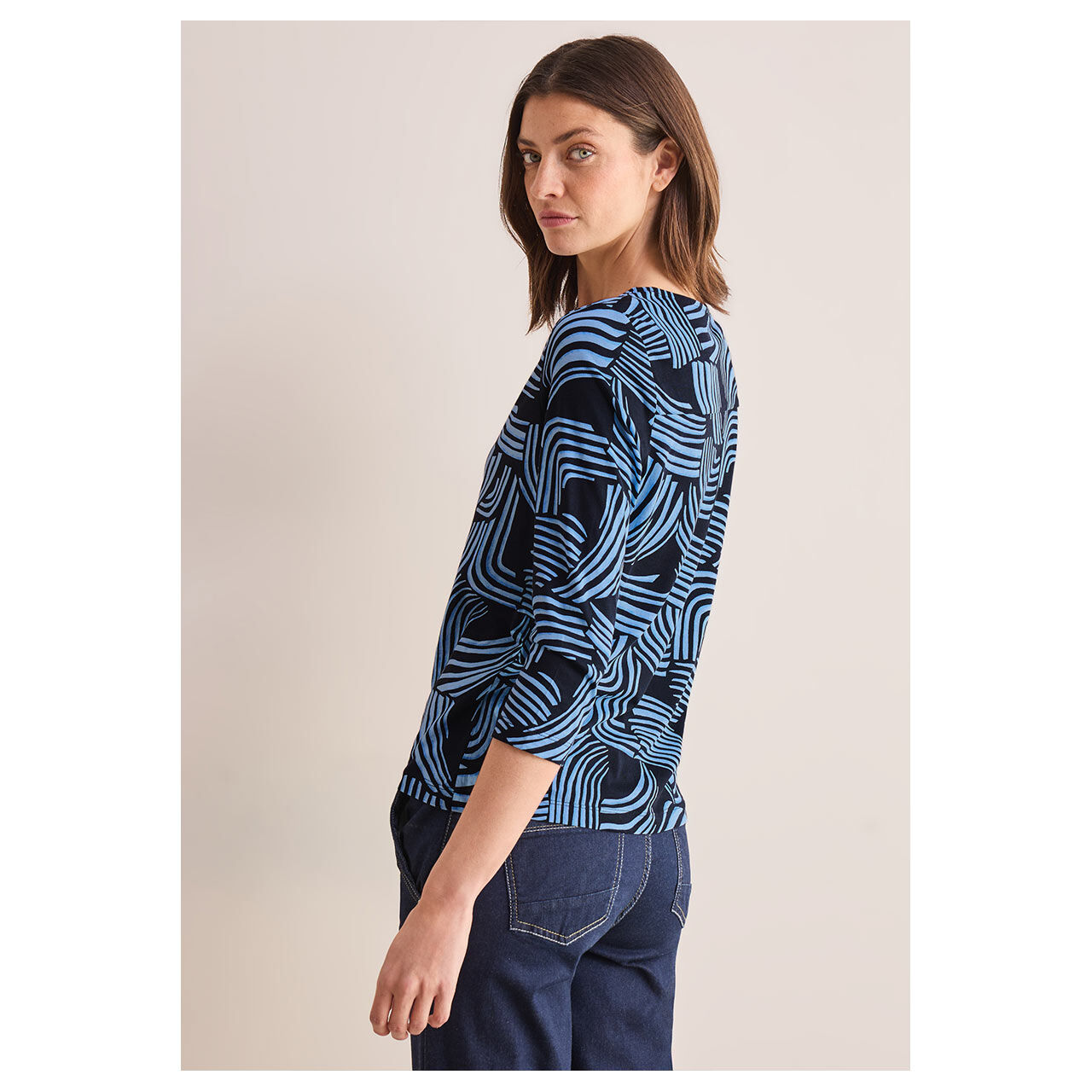 Cecil Damen 3/4 Arm Shirt Twist Detail universal blue