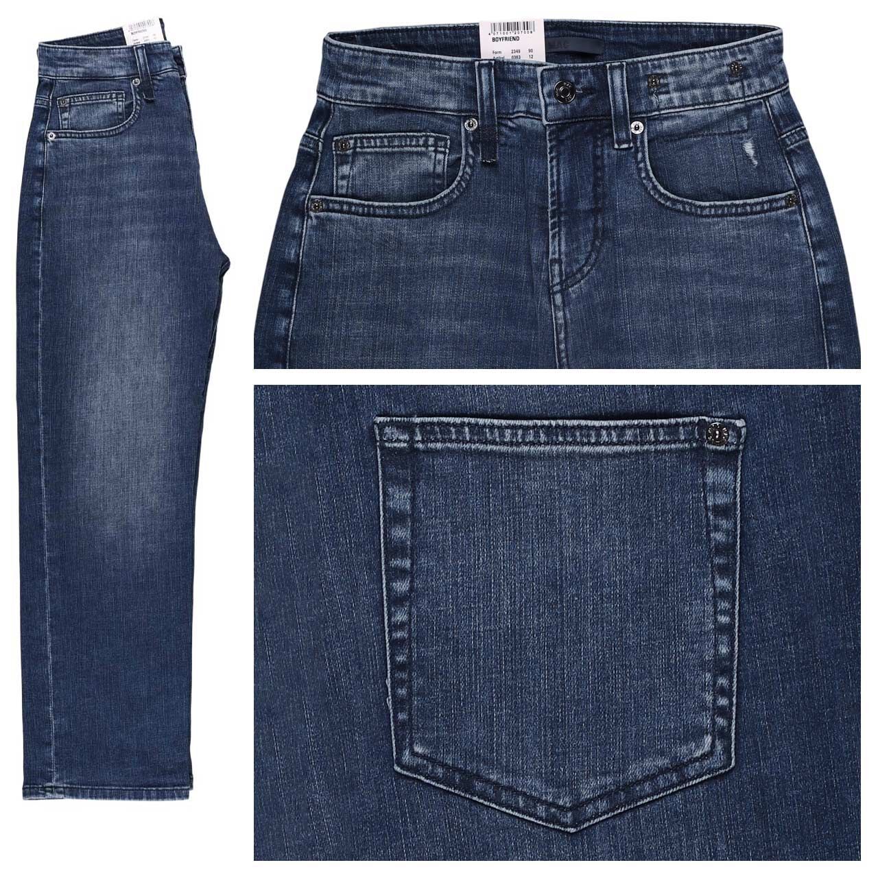 MAC Boyfriend 7/8 Jeans blue authentic wash destroyed