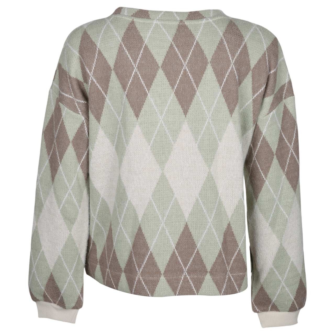 Damen Pullover Fluffy Dessin von Street One in Hellgrün mit Print, Rückansicht