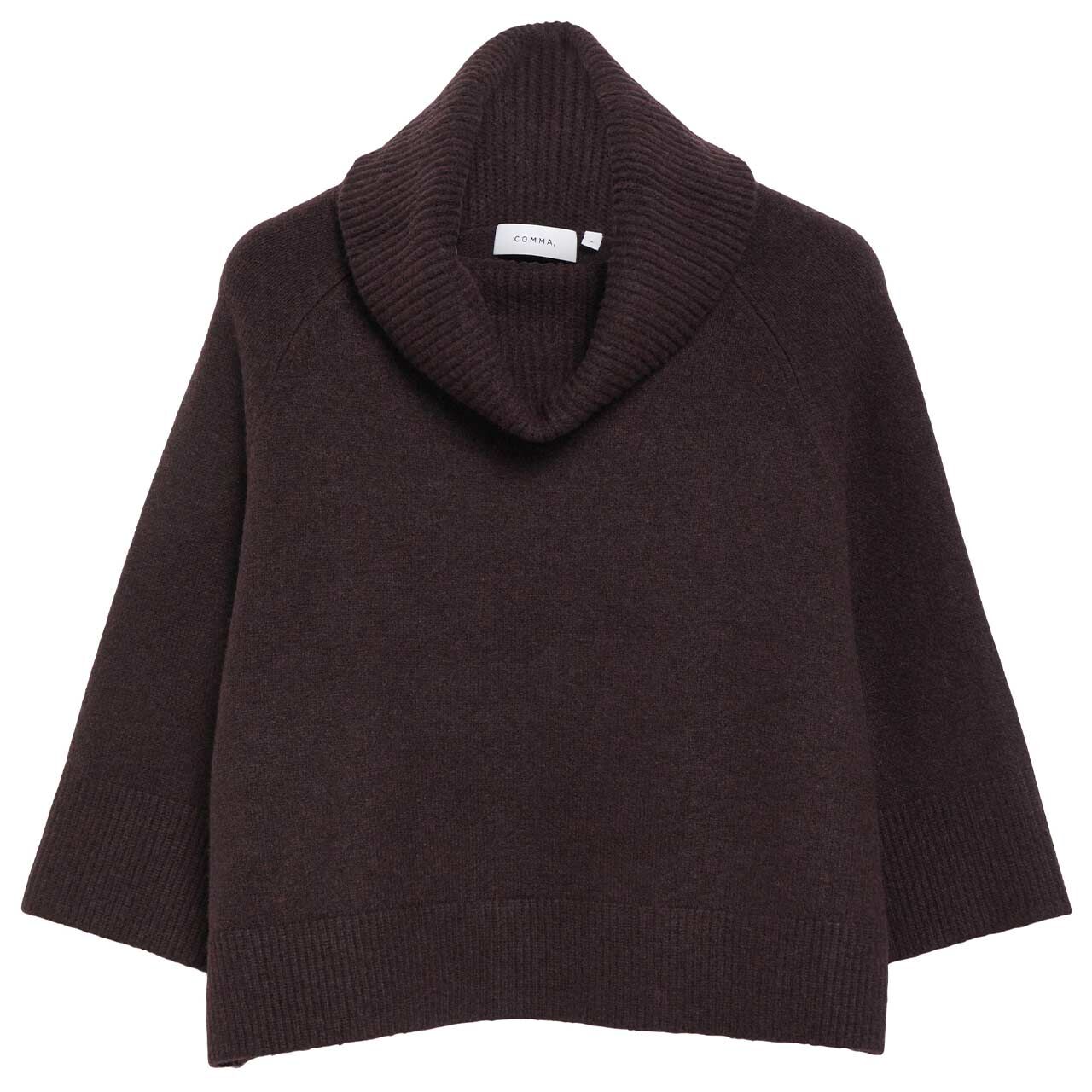 Comma Damen 3/4 Arm Rollkragen Pullover plum