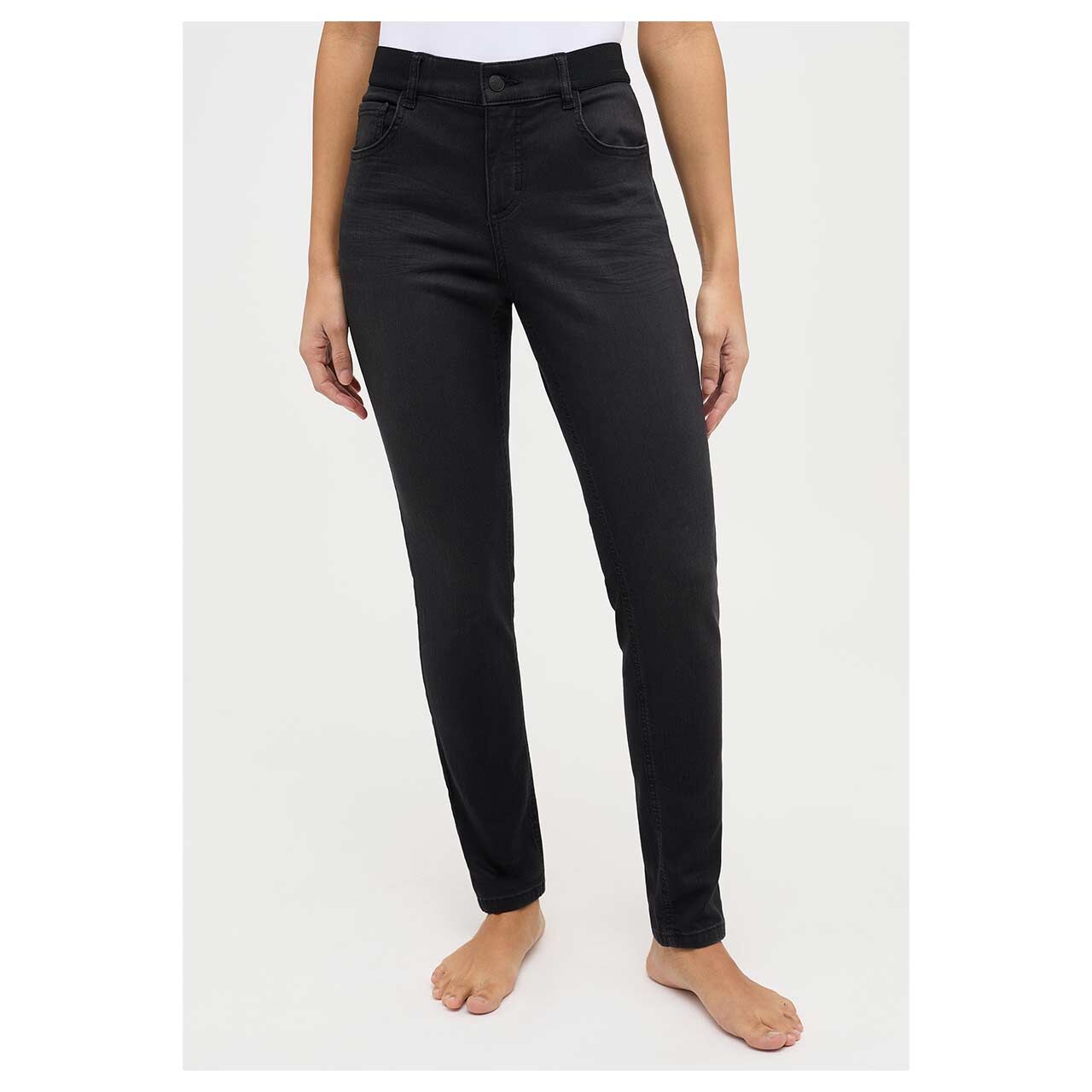 Damenjeans One Size von Angels in Dunkelgrau, Vorderansicht am Model
