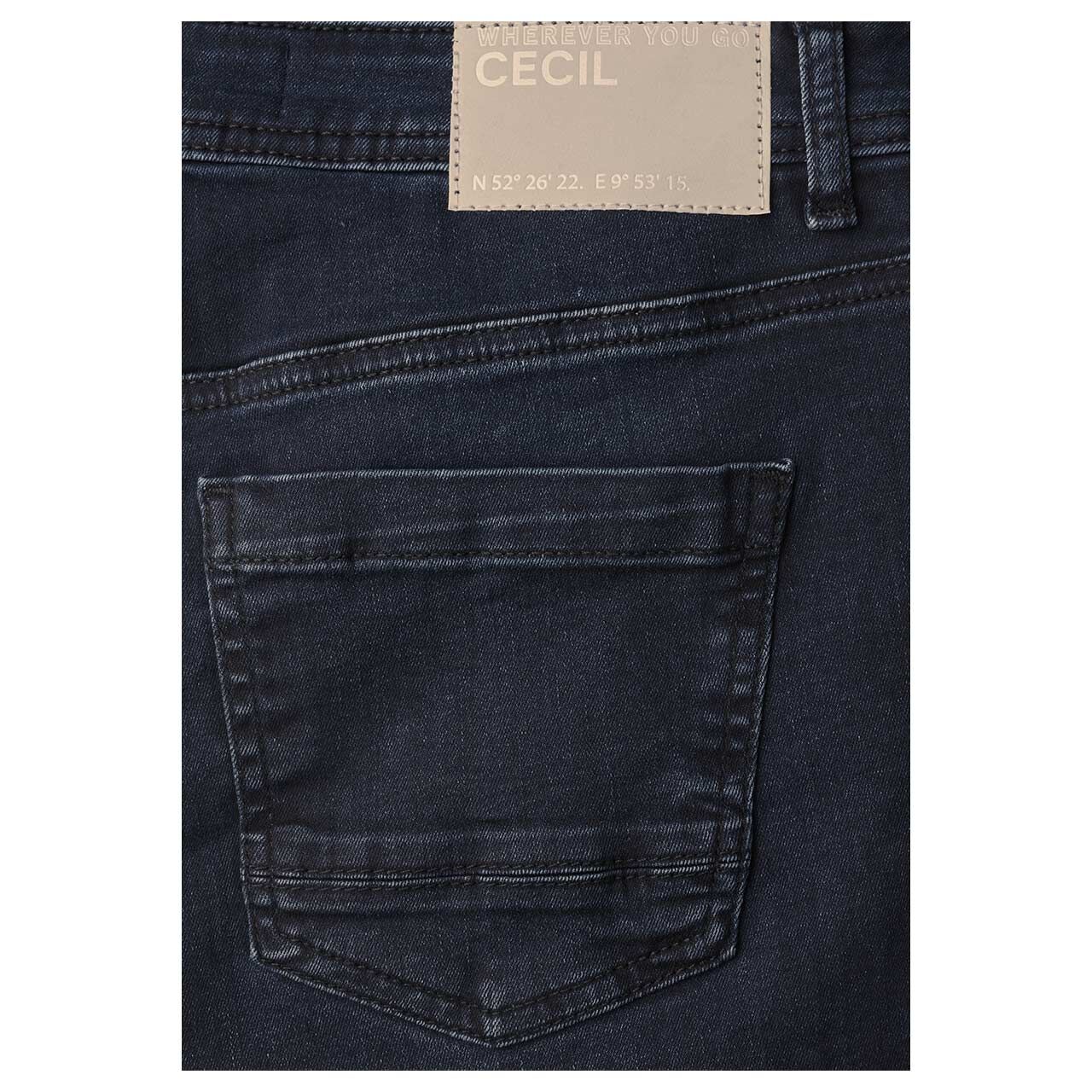 Cecil Neele Wideleg Jeans blue black used wash