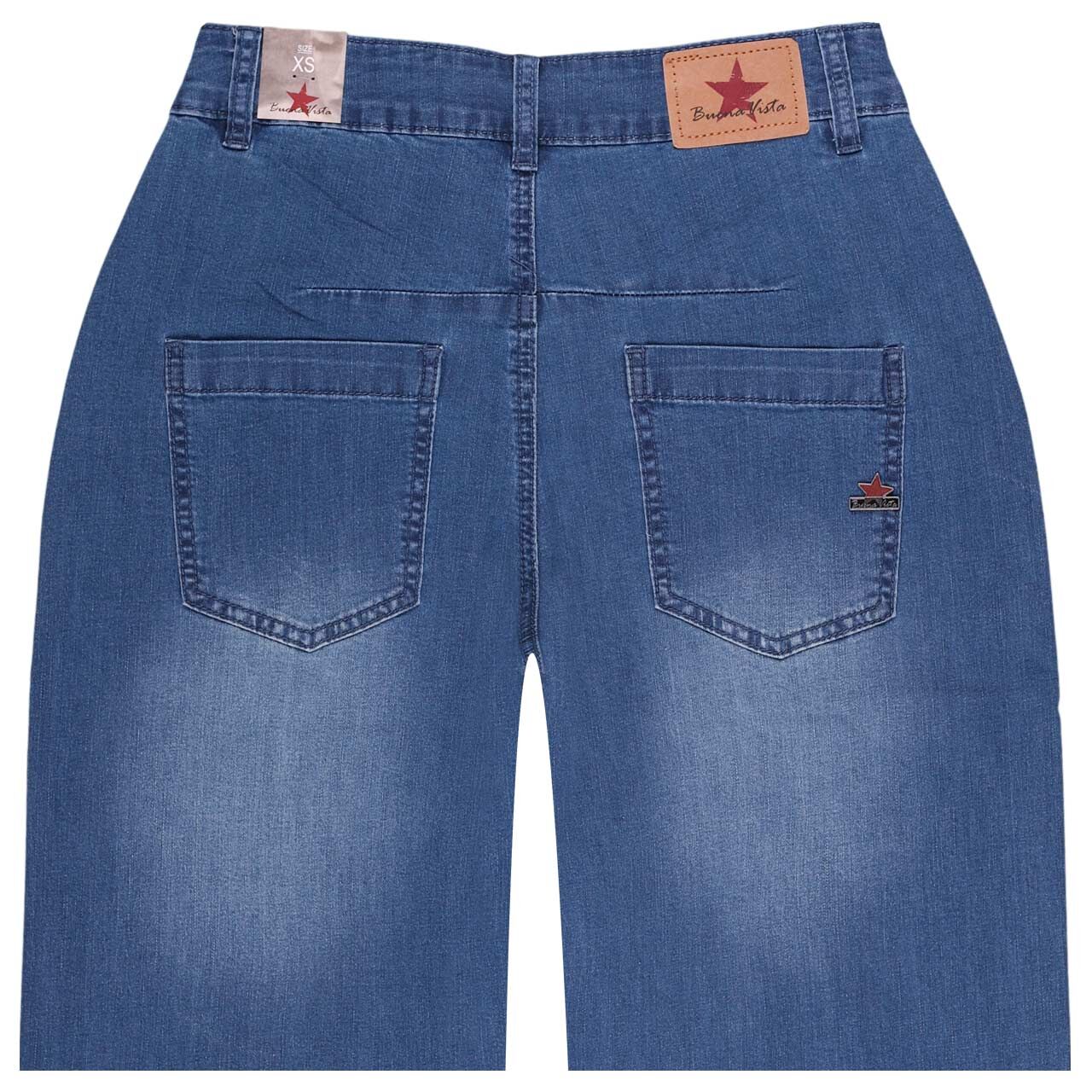 Damenjeans Barrel Worker 7/8 Air Denim von Buena Vista in Blau angewaschen, detaillierte Rückansicht