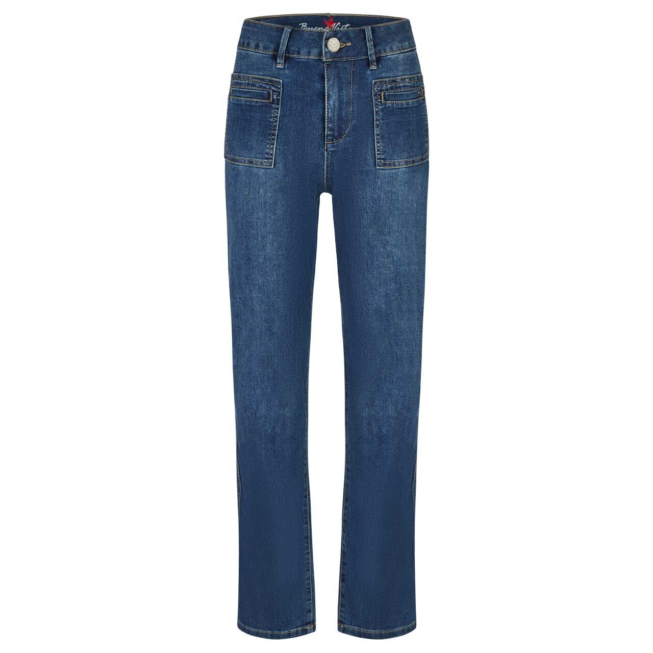 Damenjeans Stella-Zip Stretch Denim von Buena Vista in Dunkelblau verwaschen, Vorderansicht