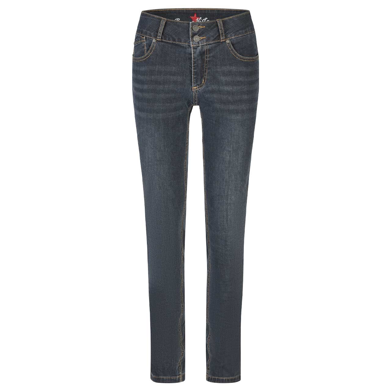 Damenjeans Tummyless Stretch Denim von Buena Vista in Blaugrau angewaschen, Vorderansicht
