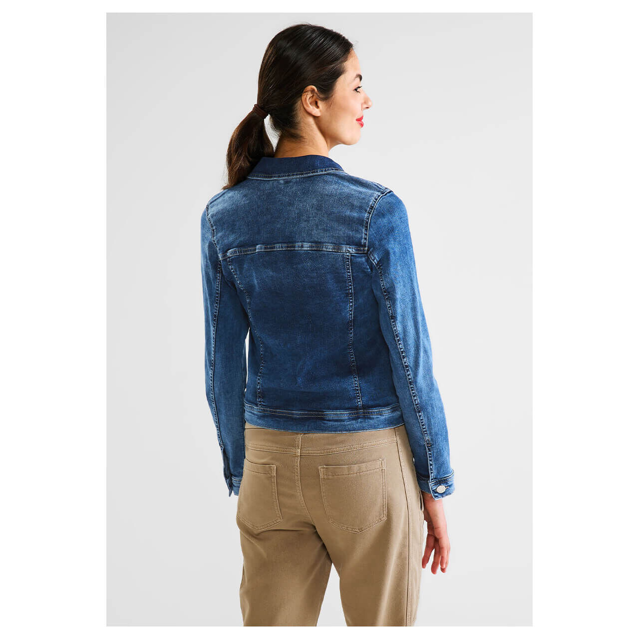 Street One Jeansjacke mid indigo random washed