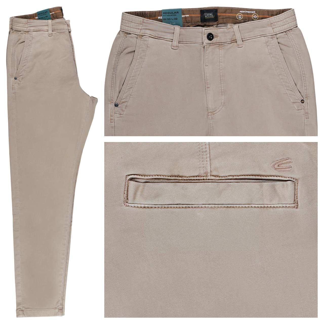 Camel active Houston fleXXX Chino Baumwollhose desert