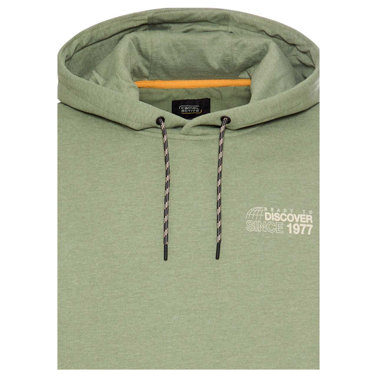 Herren Hoodie Sweatshirt von Camel active in Grün mit Print, Detailansicht vorne