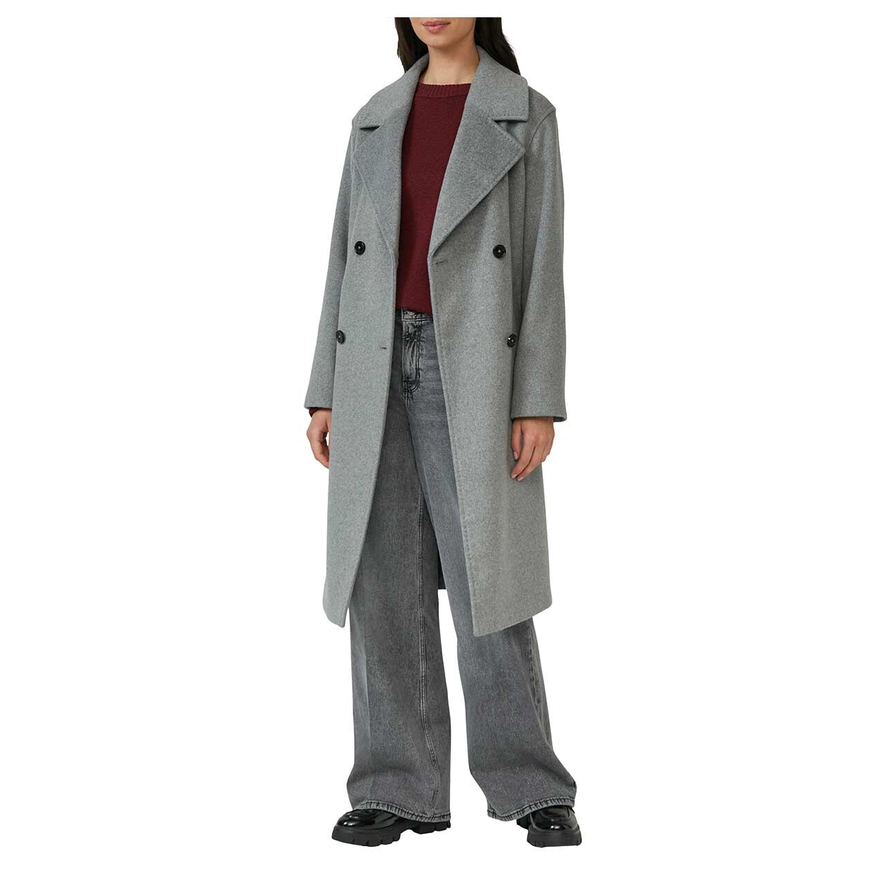 s.Oliver Damen Pullover in Burgunderrot, Ganzkörperansicht am Model