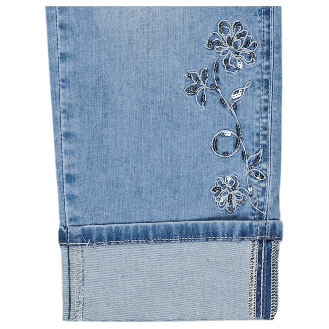 Stretch Damen 7/8 Jeans Cira von Angels in Hellblau angewaschen, Detailbild vom Saum