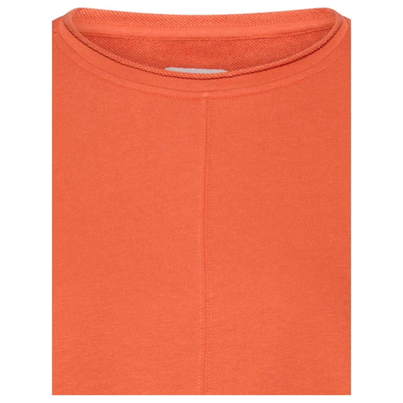 Damen Sweatshirt von Camel active in Orange mit Print, detaillierte Vorderansicht Auschnitt