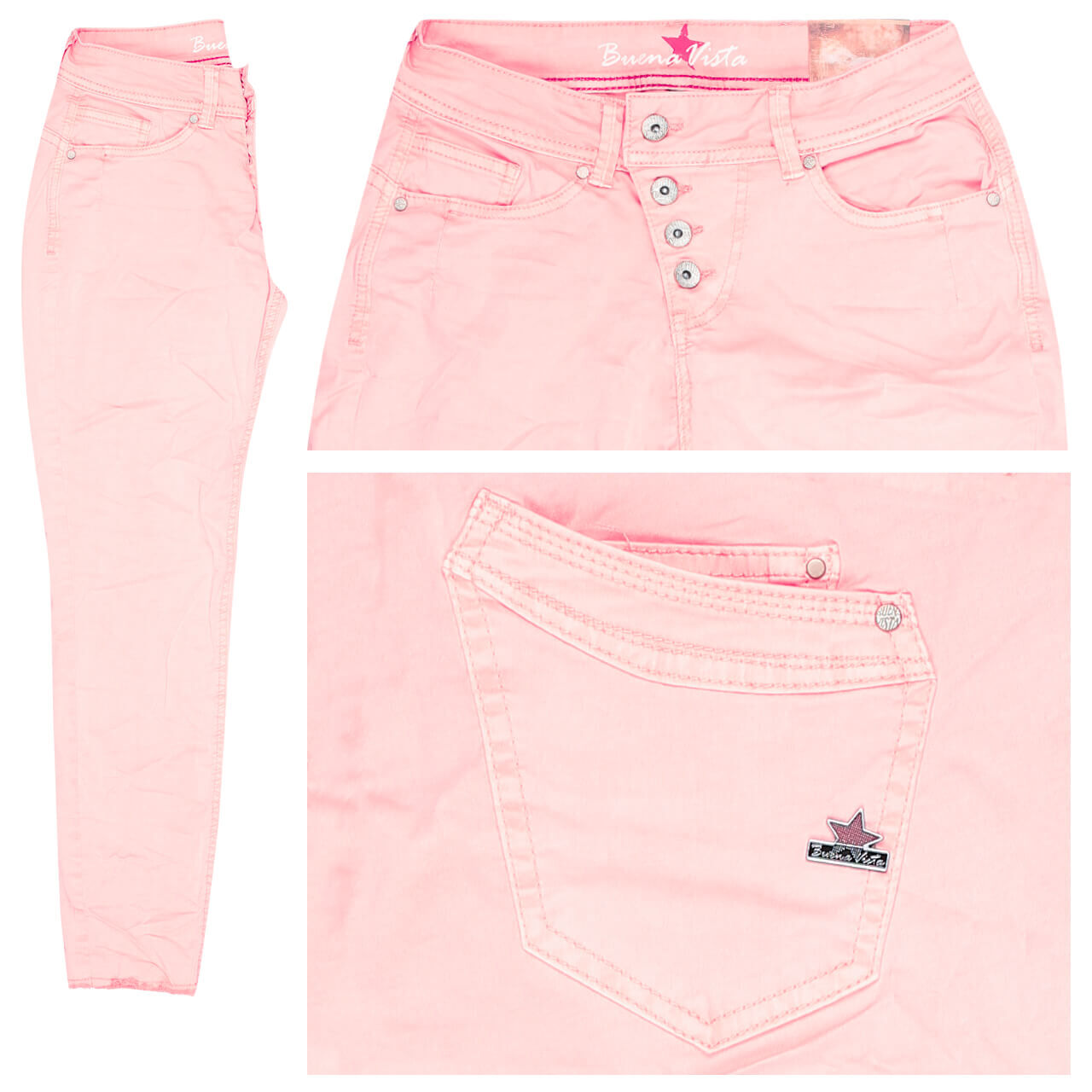 Buena Vista Malibu 7/8 Stretch Twill Baumwollhose für Damen in Lachsrosa, FarbNr.: 5110
