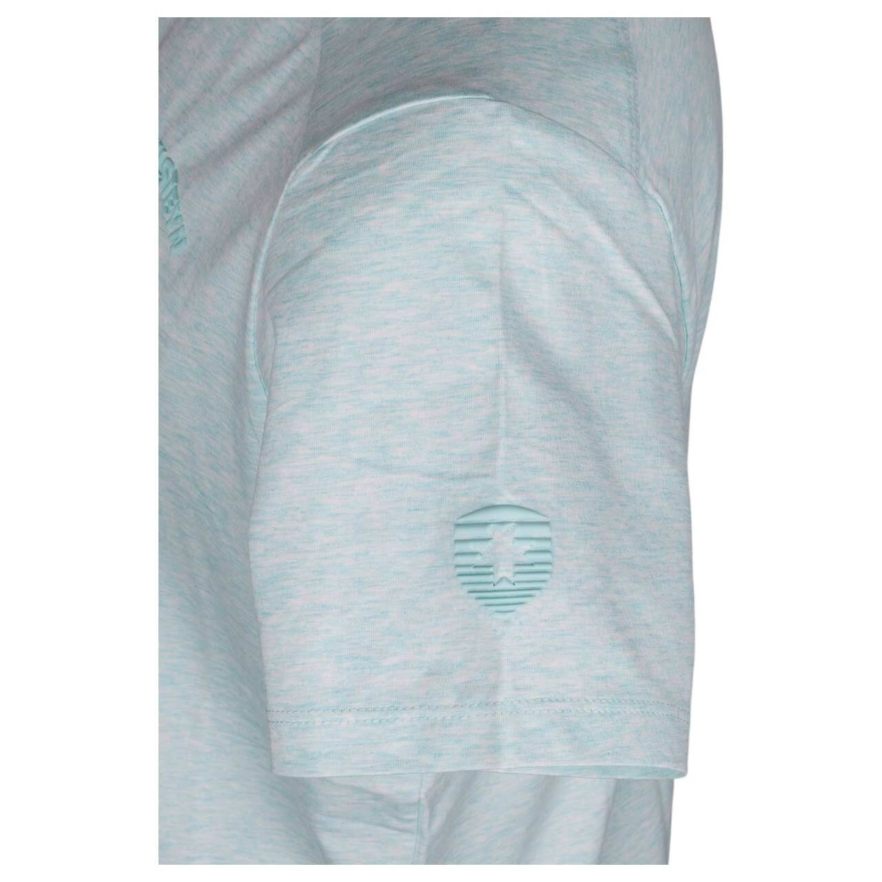 Herren T-Shirt von Wellensteyn in Türkis meliert, Detailansicht Logo