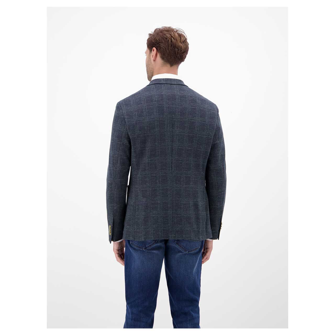 Herren Sakko von Lerros in Blau mit Print, Rückansicht am Model