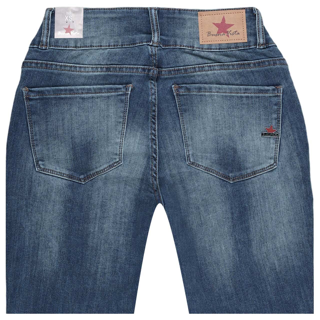 Damenjeans Tummyless-Z Stretch Denim von Buena Vista in Blau verwaschen, detaillierte Rückansicht