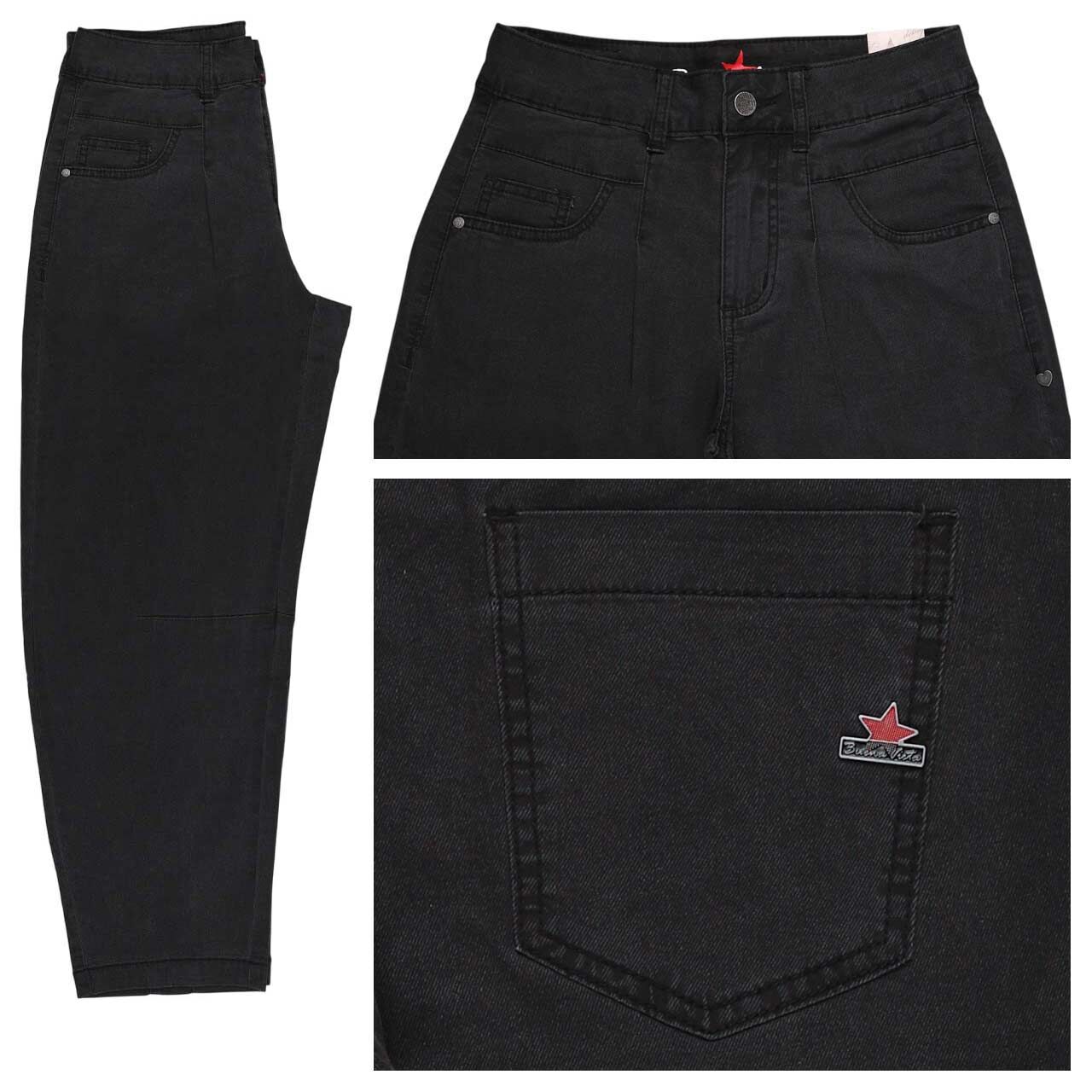 Buena Vista Barrel-F 7/8 Light Denim Jeans black