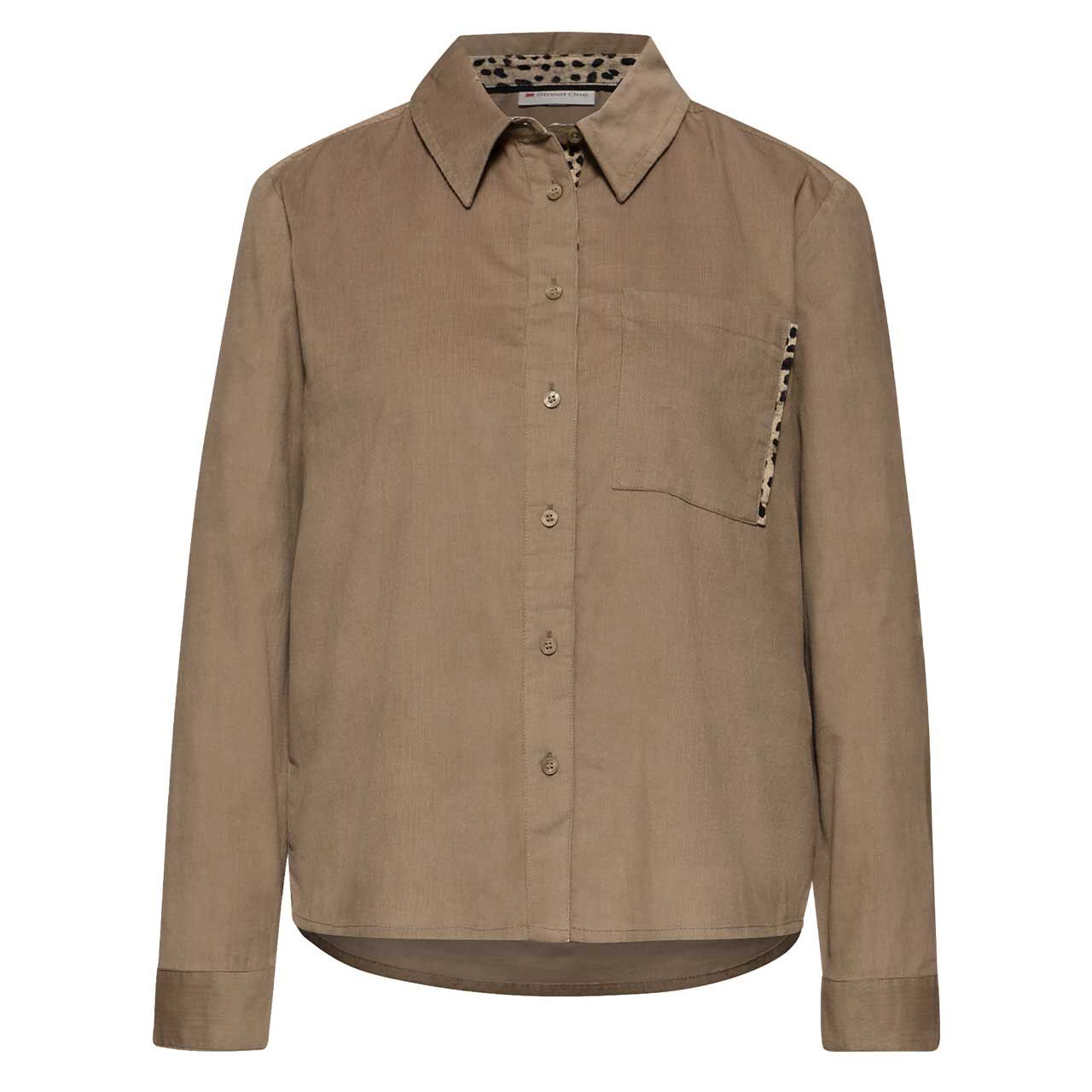 Street One Damen Langarm Cord Bluse Corduroy Blouse flowing beige