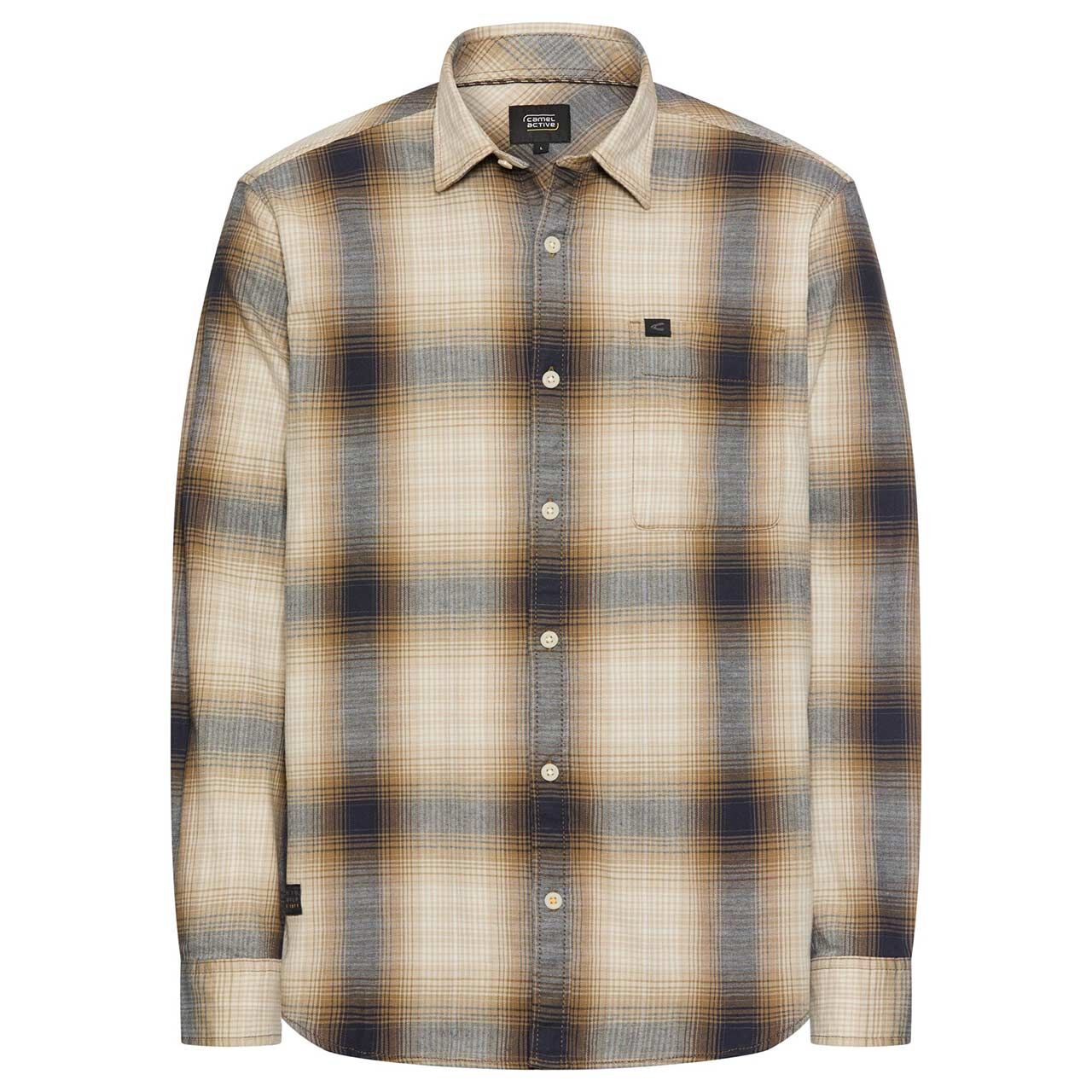 Camel active Herren Langarm Hemd sepia brown check