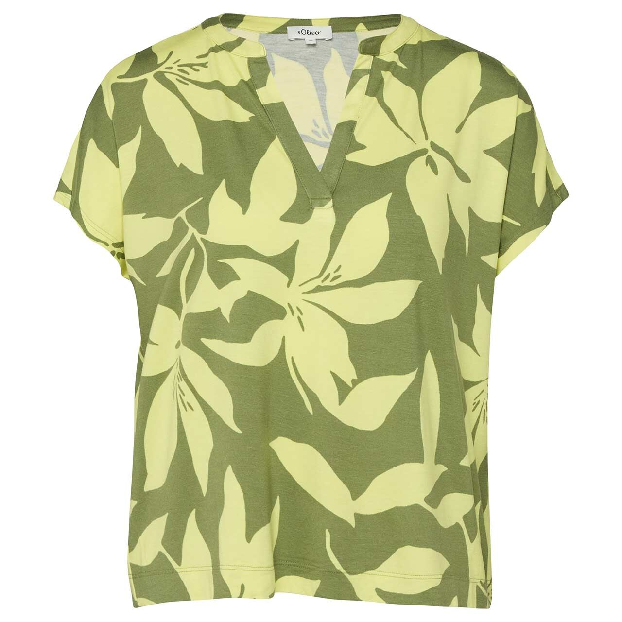 s.Oliver Damen T-Shirt khaki allover print