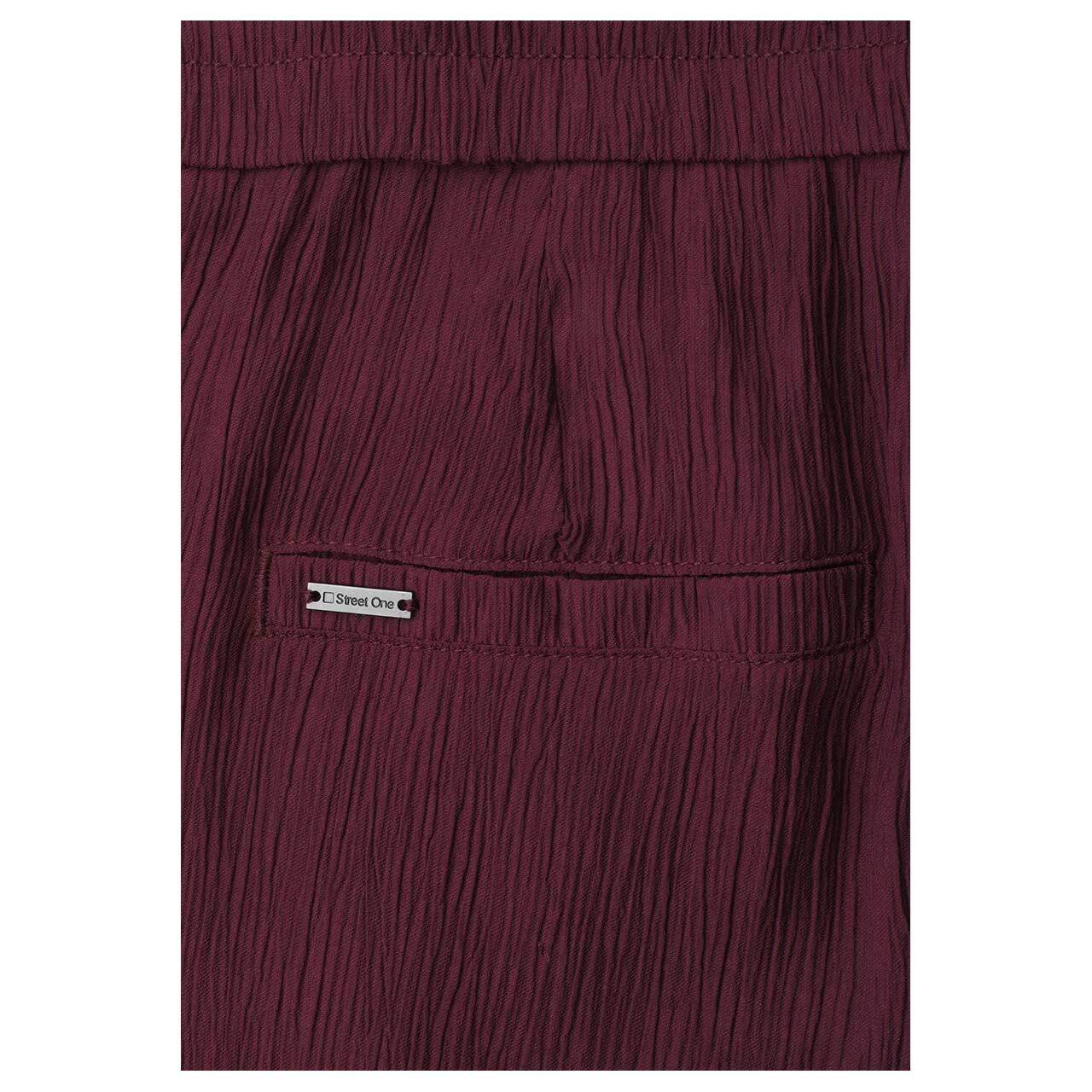 Street One Emee Wide Leg Hose rustic rouge crinkle rayon