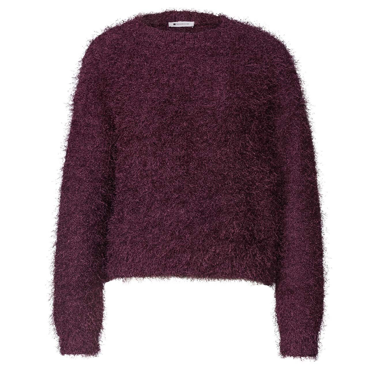 Street One Damen Pullover Rounded Neck Fringe rustic rouge