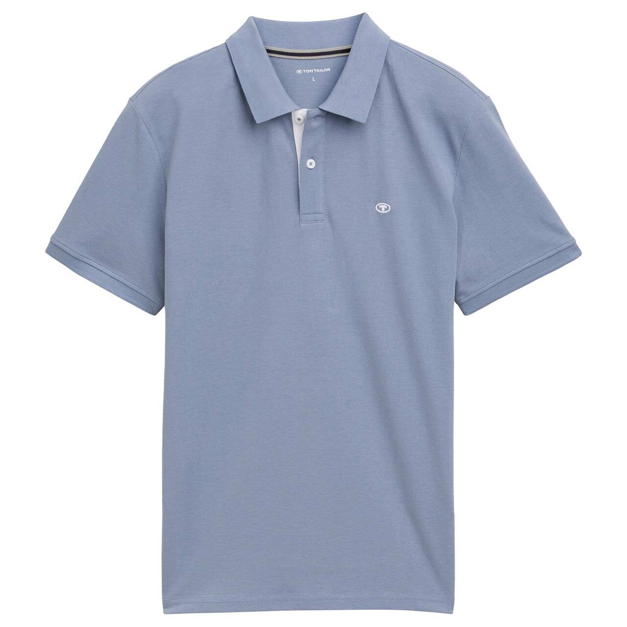 Tom Tailor Herren Piqué Poloshirt contrast dove blue Tom Tailor Herren Piqué Poloshirt contrast dove blue