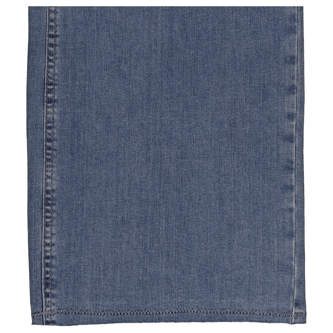 Stretch Damenjeans Wide von MAC in Blau verwaschen, detaillierte Ansicht des Saums
