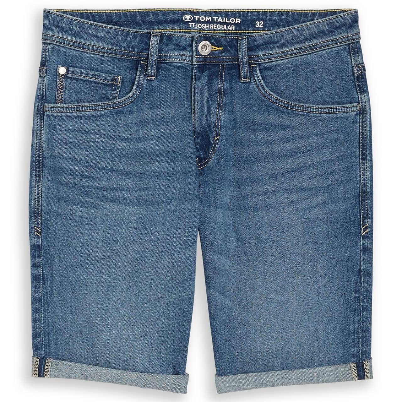 Herren Jeans Bermuda Josh von Tom Tailor in Blau angewaschen, weitere Vorderansicht
