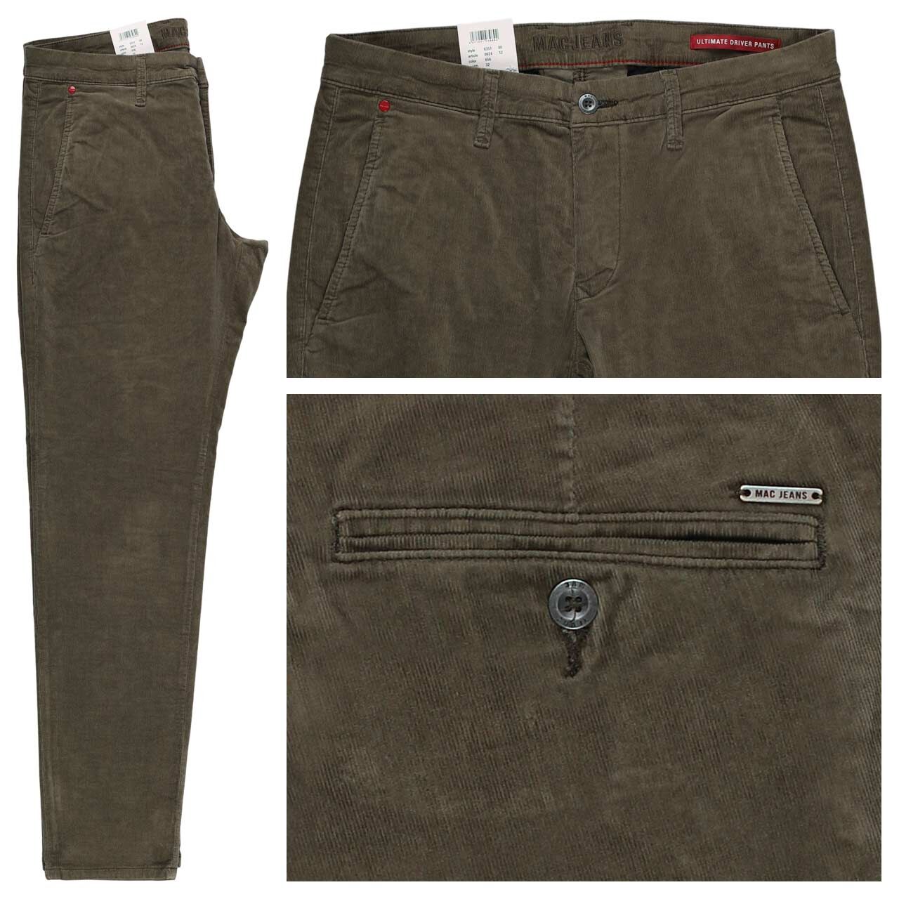 MAC Flexx Driver Pants Chino Cordhose leaf green
