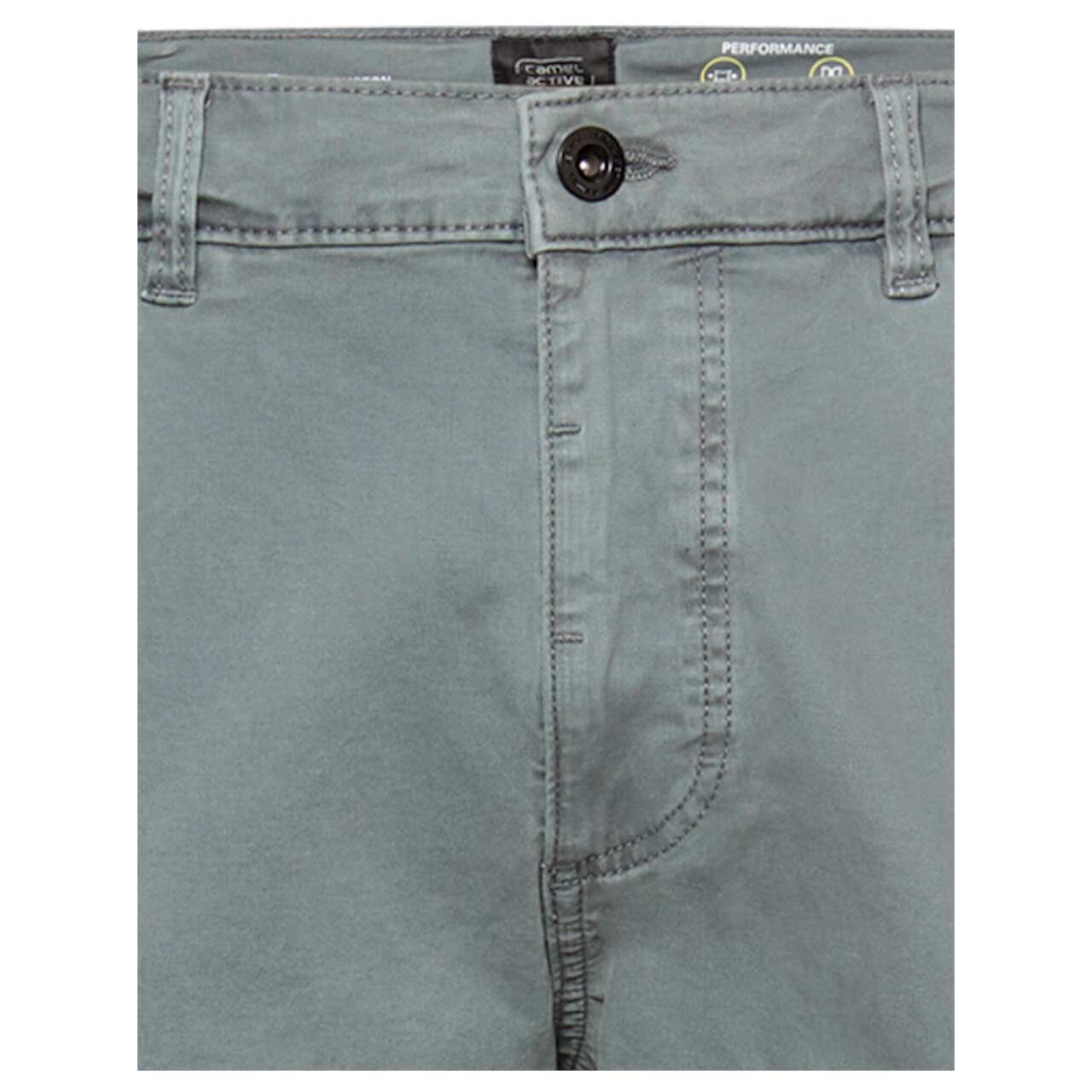 Herren Baumwollhose Houston von Camel active in Grau-Blau, detaillierte Vorderansicht