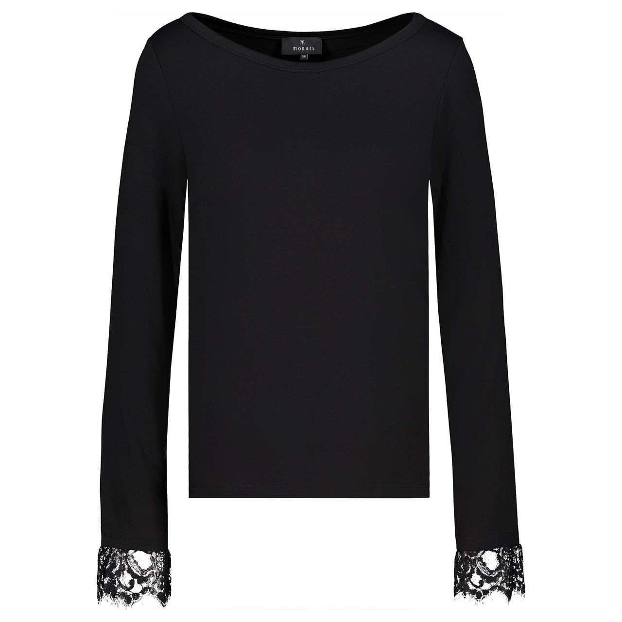 Monari Damen Langarm Shirt black lace