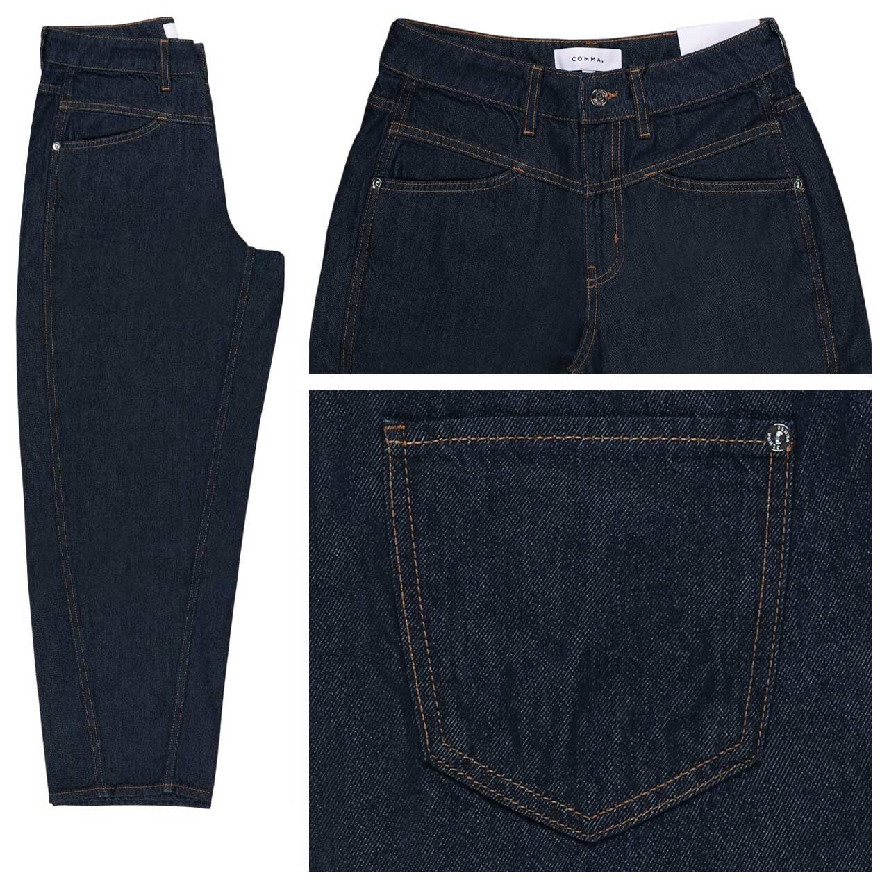 Comma Liv Barrel Damen 7/8 Jeans dark blue denim