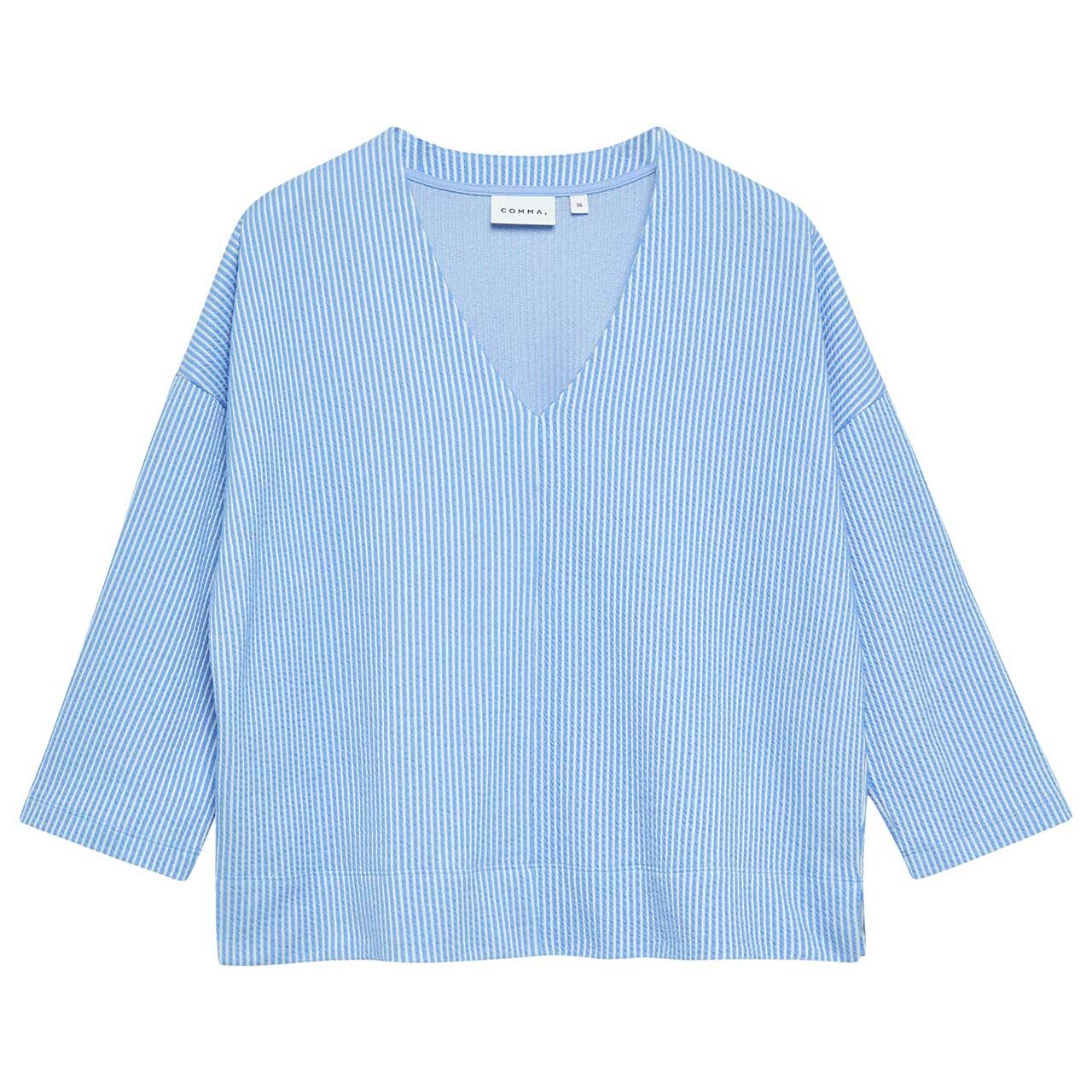 Comma Damen 3/4 Arm Sweatshirt jacquard ultramarine