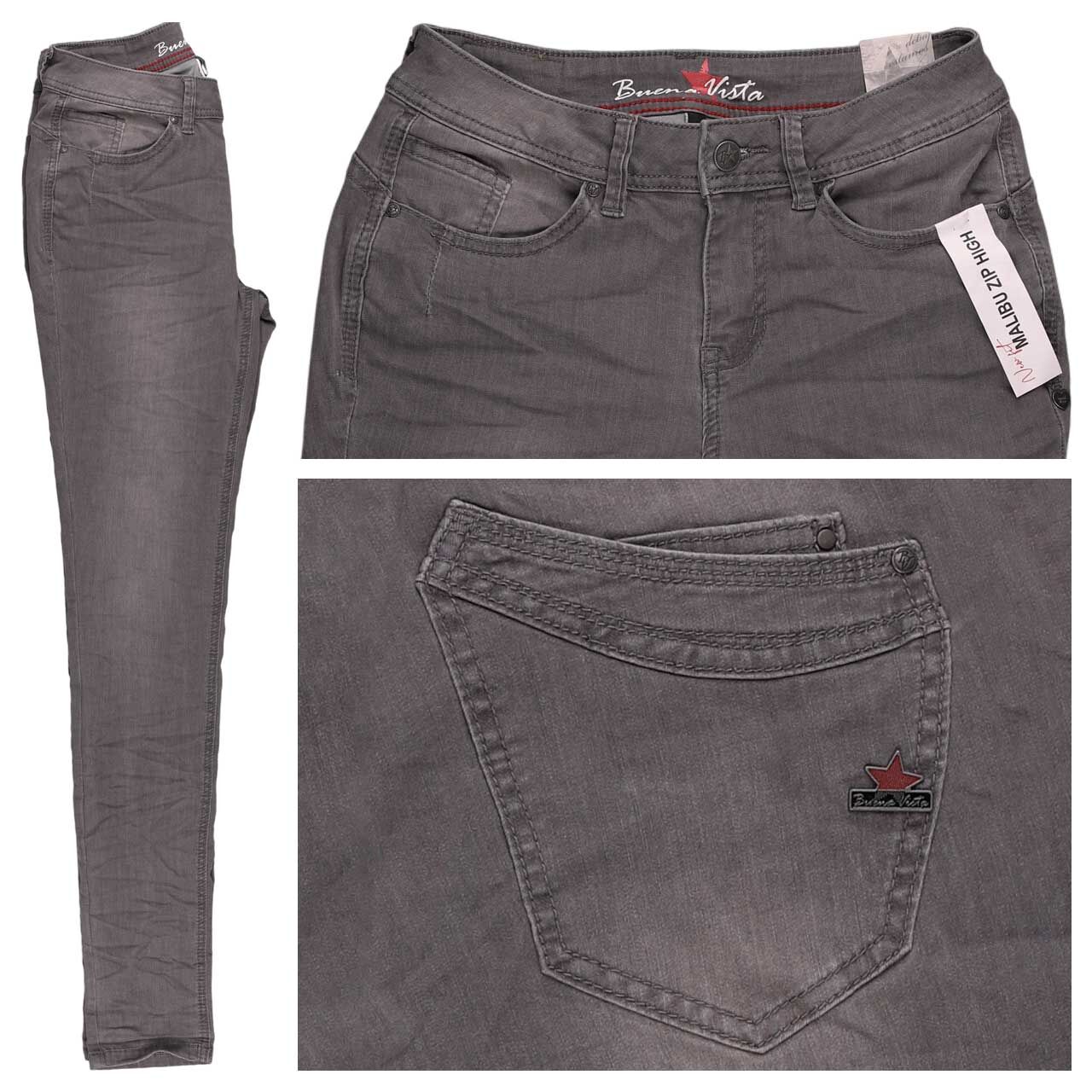 Buena Vista Malibu-Zip High Stretch Denim Jeans grey denim Buena Vista Malibu-Zip High Stretch Denim Jeans grey denim
