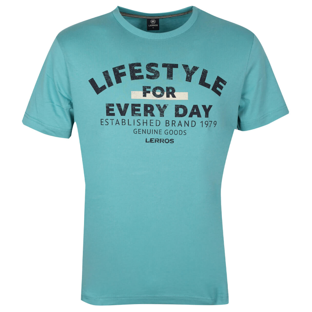 Lerros Herren Serafino T-Shirt light turquoise printed  
