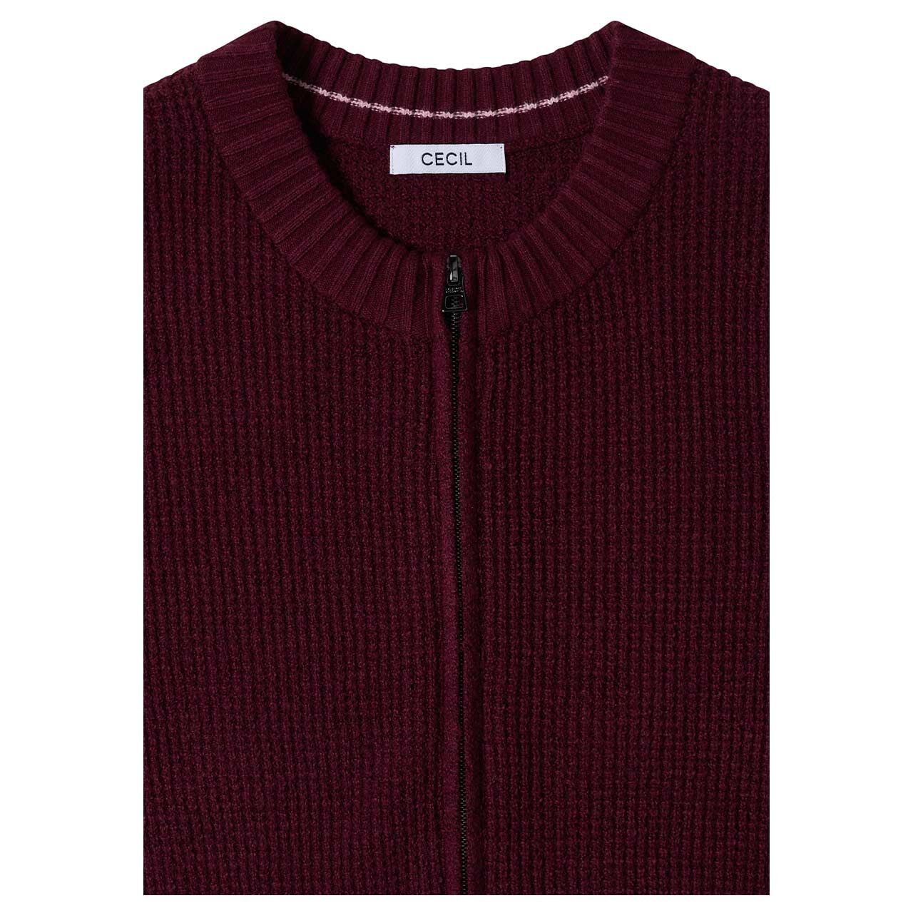 Cecil Damen Strickjacke Cosy Zipper Cardigan red wine