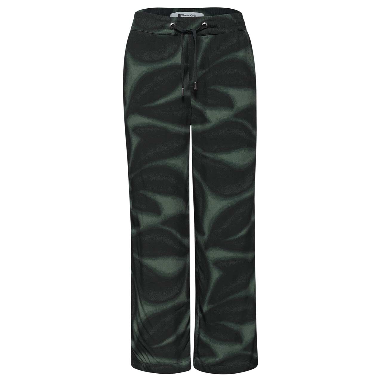 Street One Emee Wide Leg 7/8 Hose deep bound green