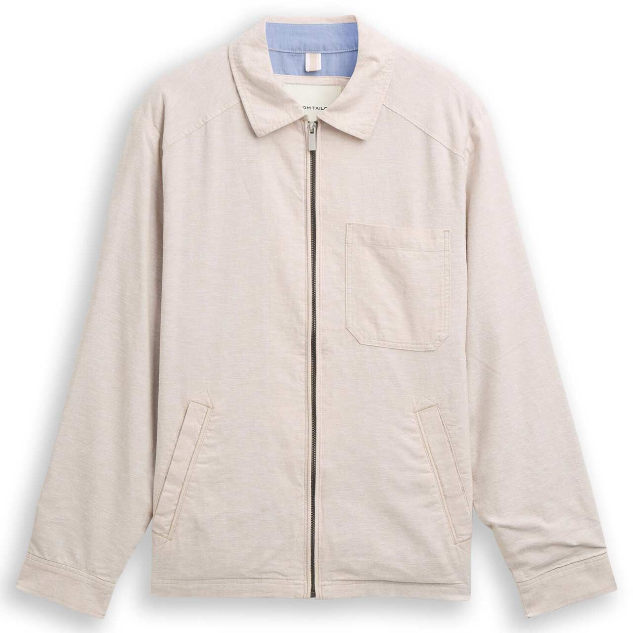 Tom Tailor Herren Jacke Cotton Linen Jacket cashew beige chambray