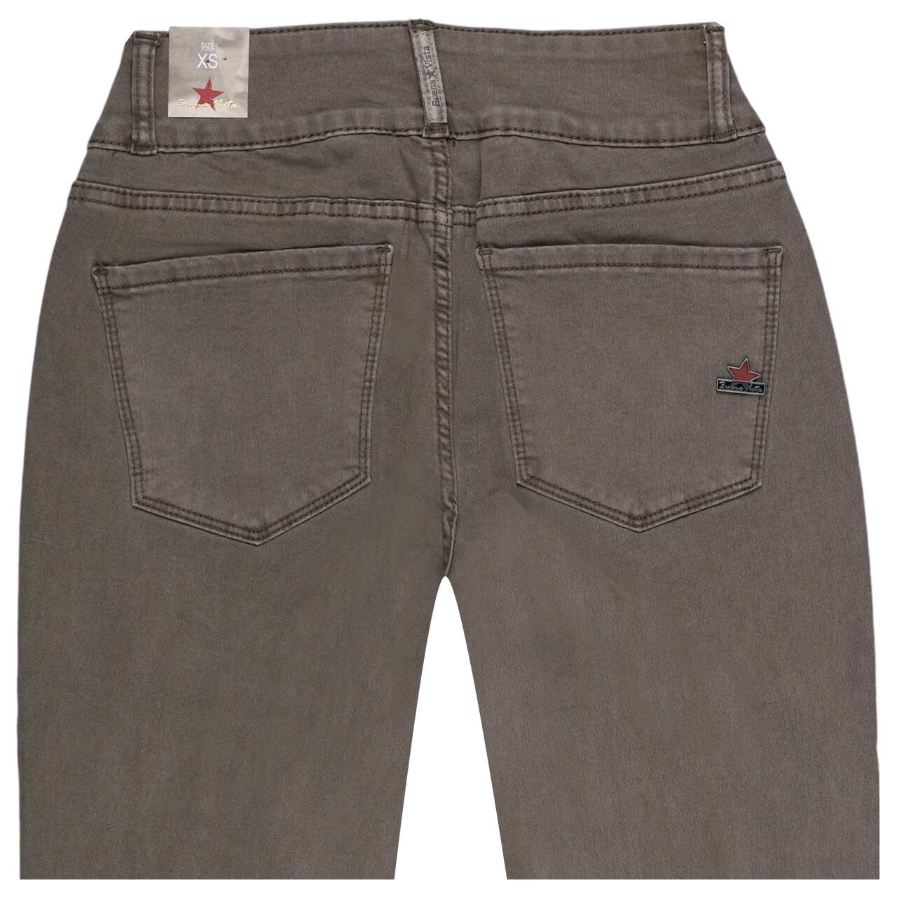 Stretch Twill Baumwollhose Tummyless von Buena Vista in Graubraun, detaillierte Rückansicht
