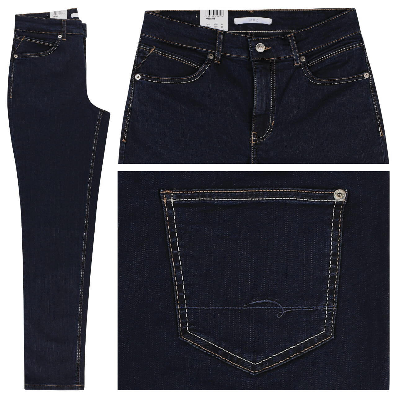 mac-jeans-melanie-tinted-blue-d801 MAC Jeans Melanie für Damen in Dunkelblau, FarbNr.: D801