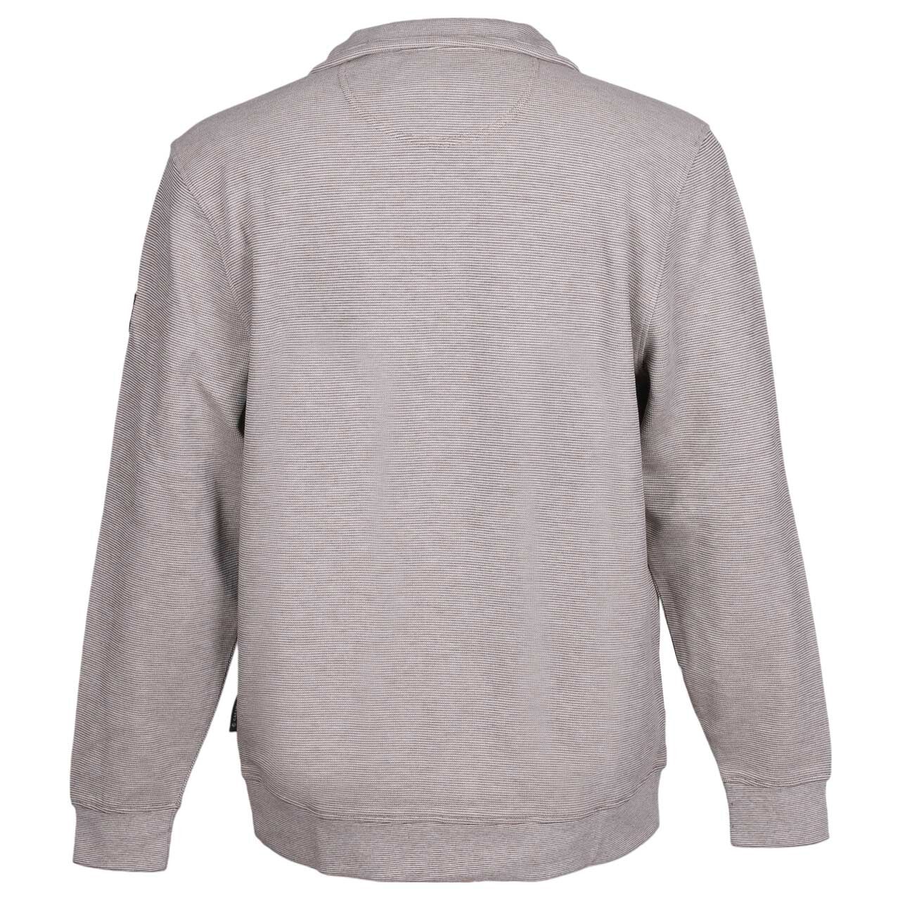 Herren Pullover Troyer von Casa Moda in Greige meliert, Rückansicht