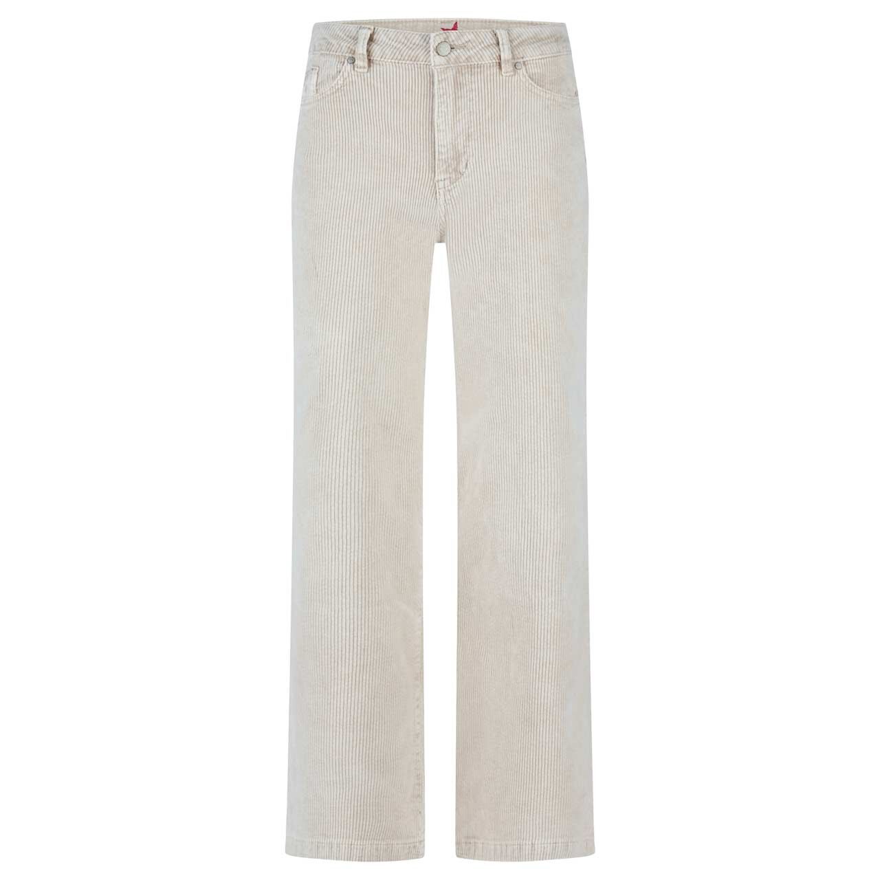 Damen Cordhose Wide Leg Corduroy von Buena Vista in Hellbeige, Vorderansicht