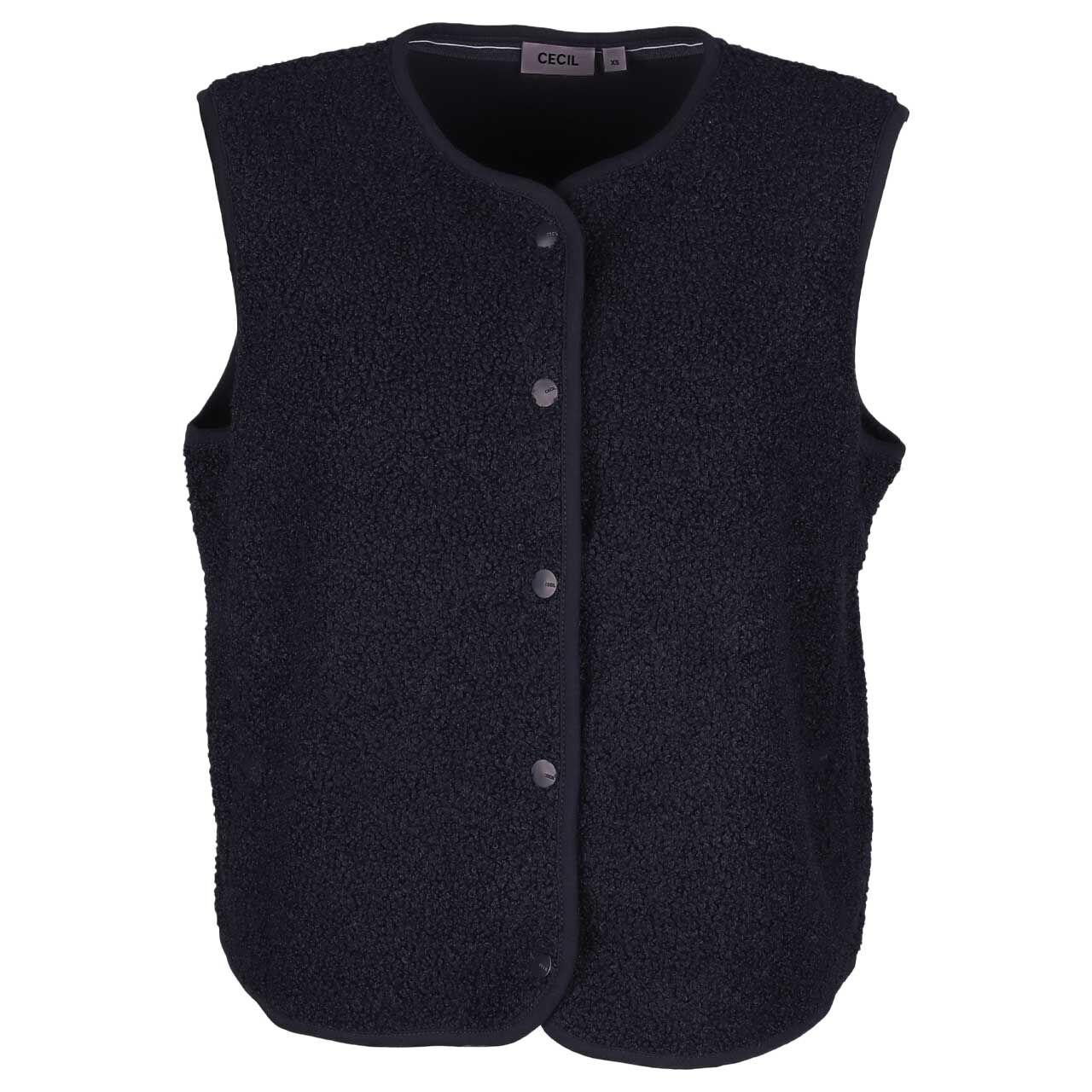 Cecil Damen Weste Curly Fake Wool Vest urban dark blue