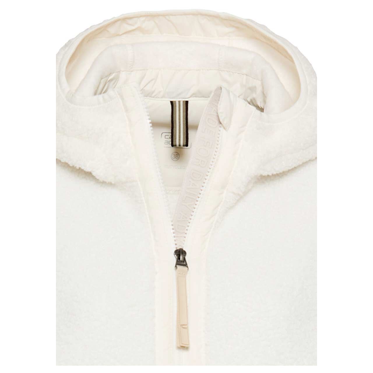 Damen Teddyjacke von Camel active in Weiß, detaillierte Vorderansicht