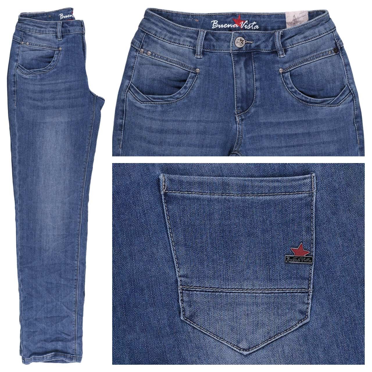 Buena Vista Anna C Straight Cropped Stretch Denim Ankle Jeans ocean blue