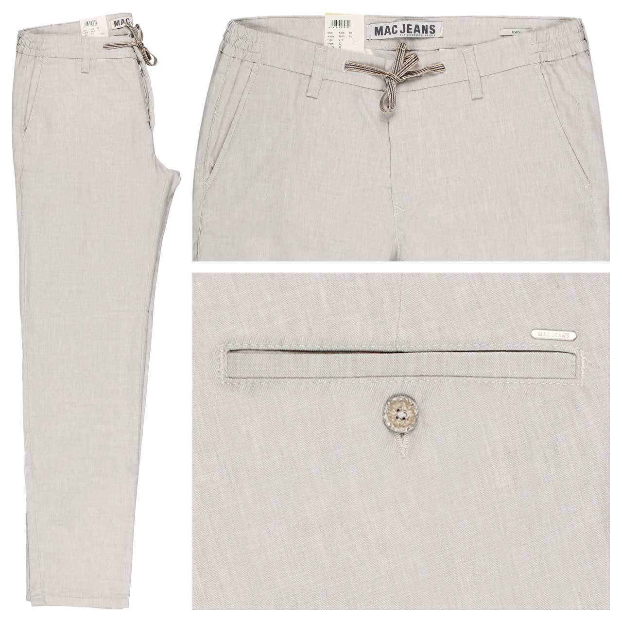 MAC Lennox Sport Chino Leinenhose kitt