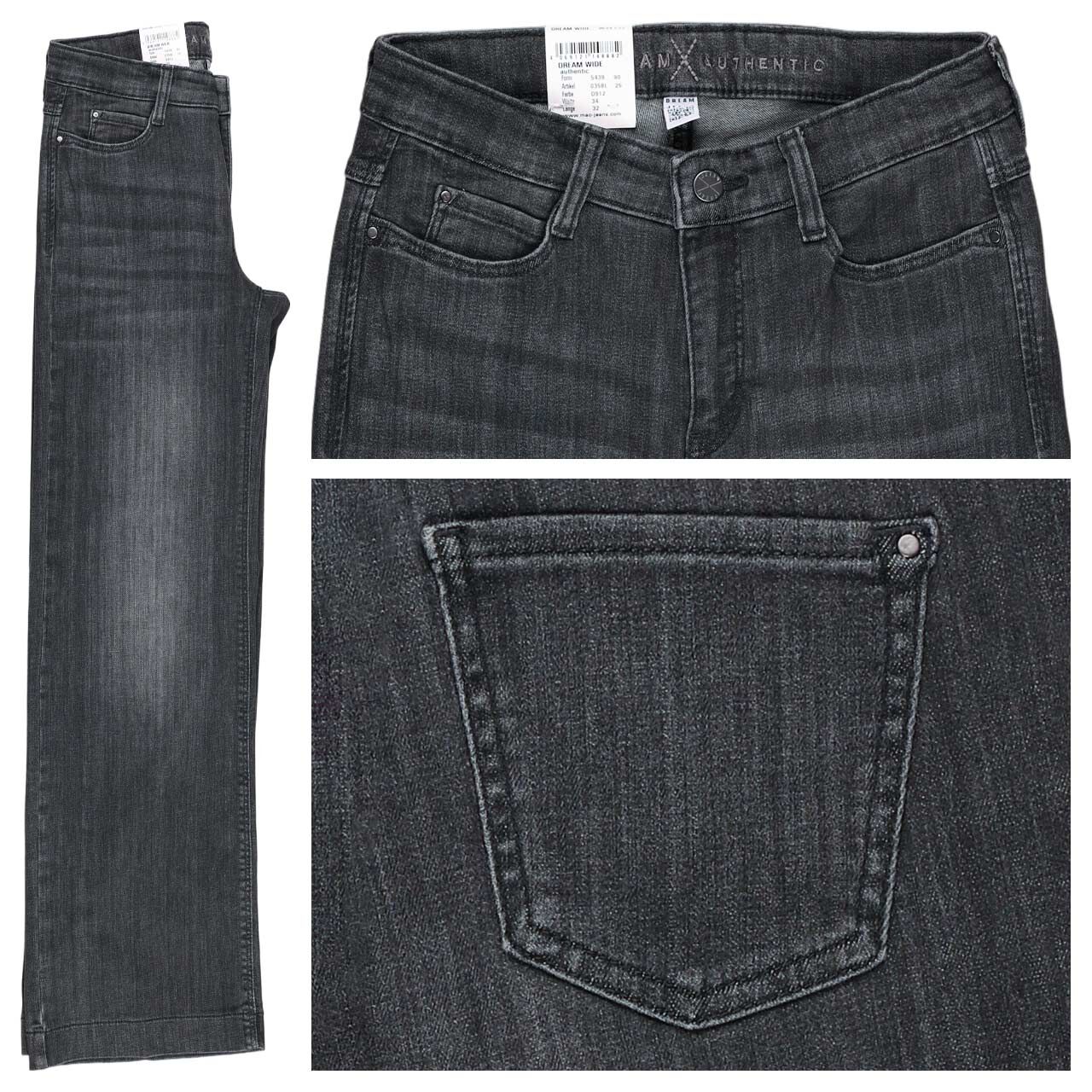 MAC Dream Wide Jeans grey basic authentic wash 