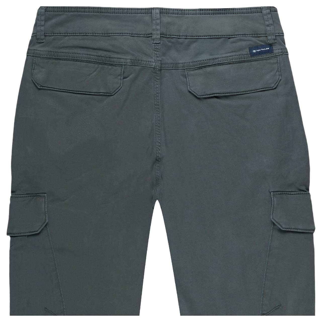 Stretch Herren Cargo Baumwollhose Tyler in Olivgrün, detaillierte Rückansicht