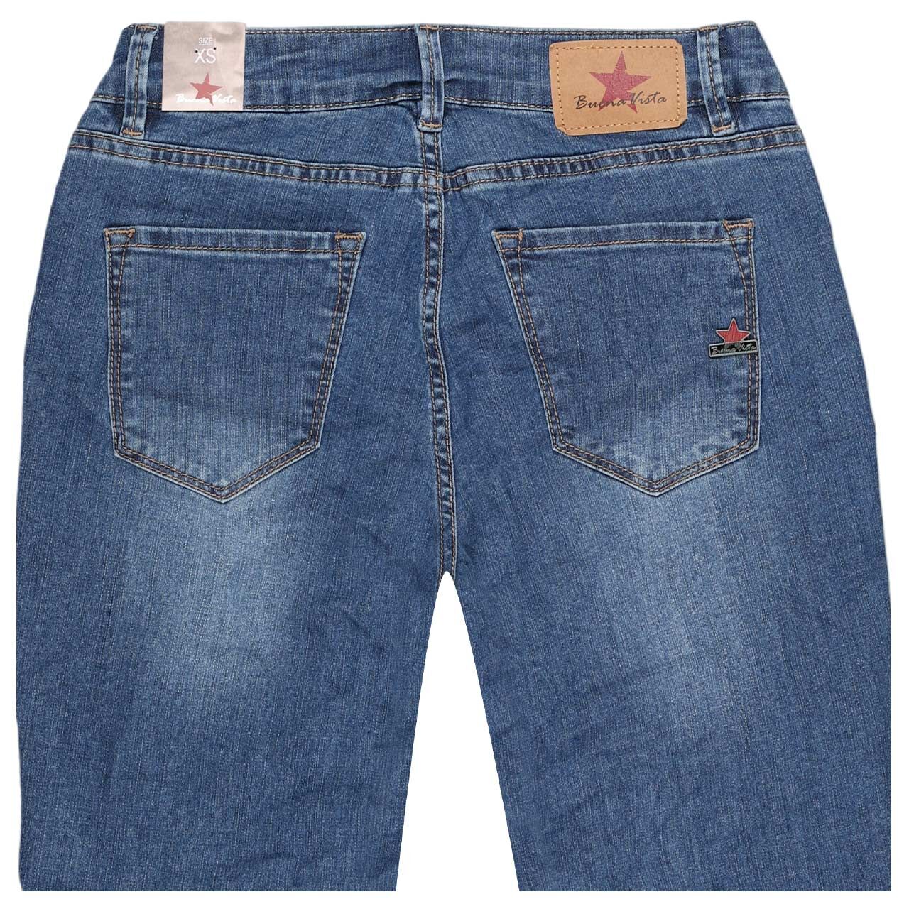 Damenjeans Italy V 7/8 Stretch Denim von Buena Vista in Blau verwaschen, detaillierte Rückansicht